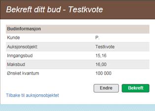 Når man har lagt inn bud i de auksjonene man ønsker å delta i, kan man følge utviklingen i auksjonene fra hovedsiden i auksjonsløsningen. 3.