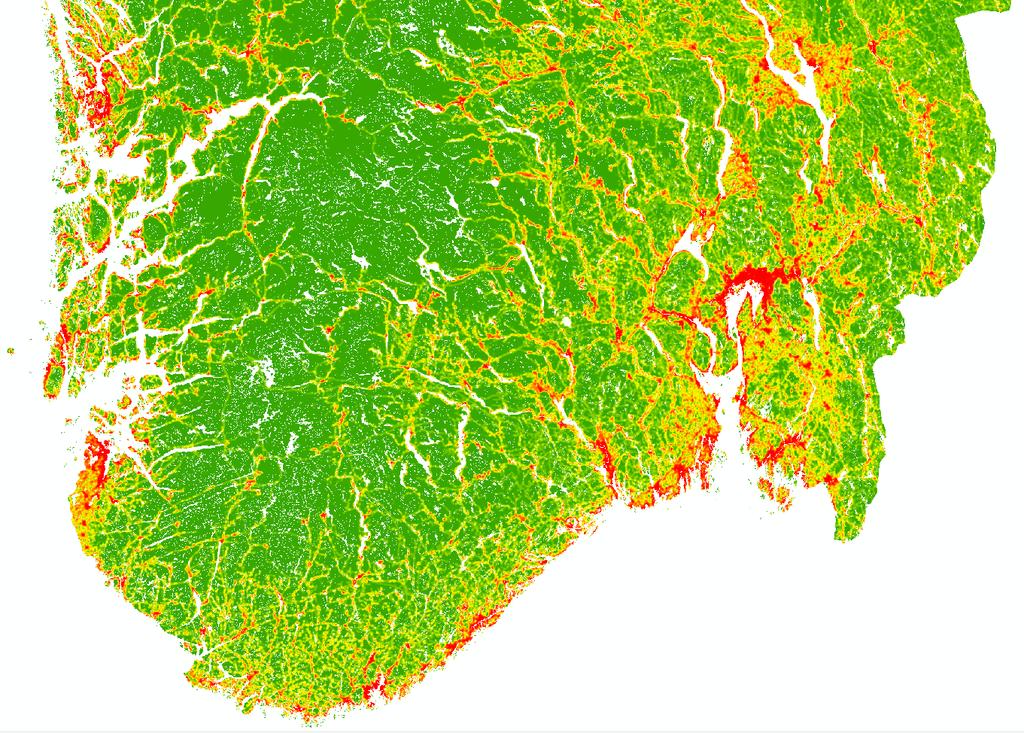 Kartdatabasene gir grunnlag for en rekke beregninger.