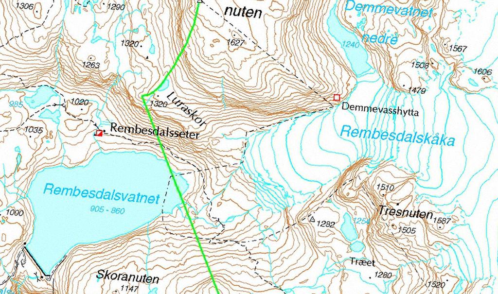 Men tilbake til det topografiske kartet: Noe av den