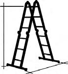Kan benyttes som anliggende stige, frittstående og som arbeidsplattform, du får altså tre stiger i en.