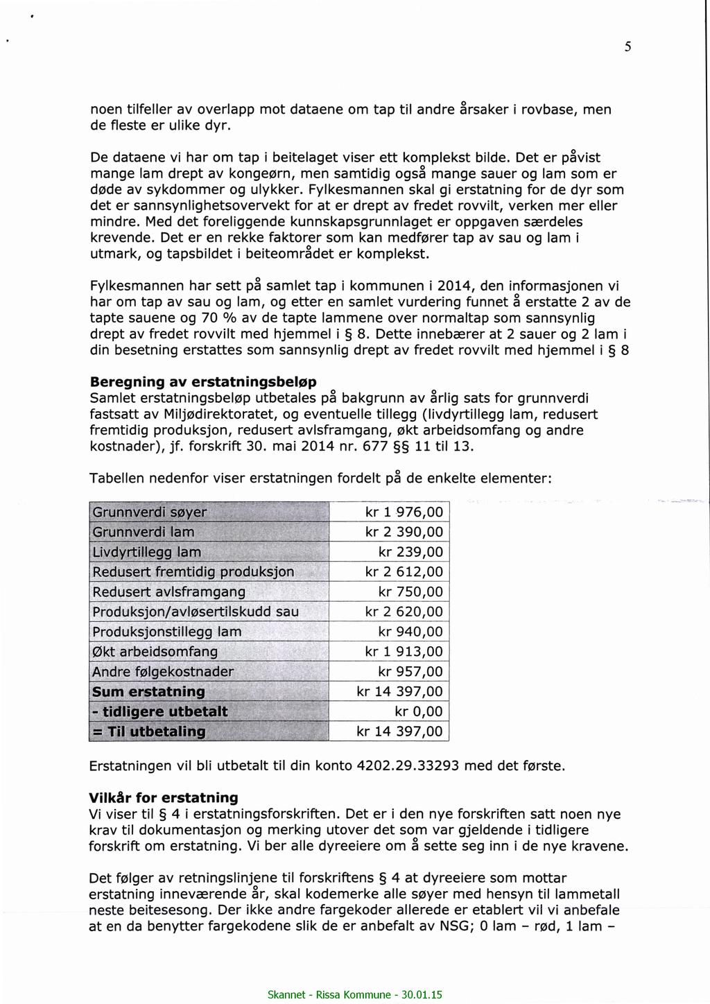 5 noen tilfeller av overlapp mot dataene om tap til andre årsaker i rovbase, men de fleste er ulike dyr. De dataene vi har om tap i beitelaget viser ett komplekst bilde.