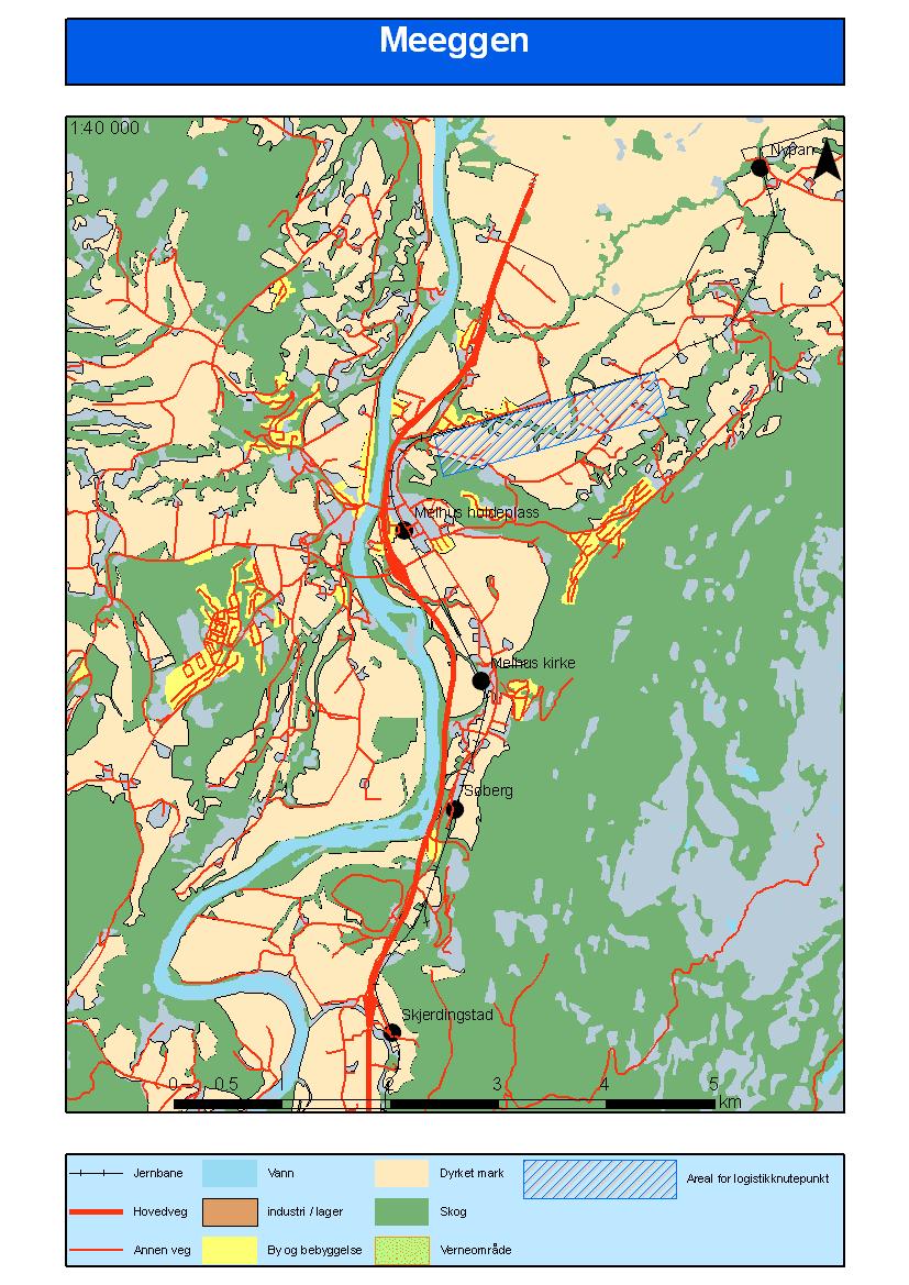 D2 - Meeggen Ny kombiterminal på Meeggen sør for Trondheim >300.