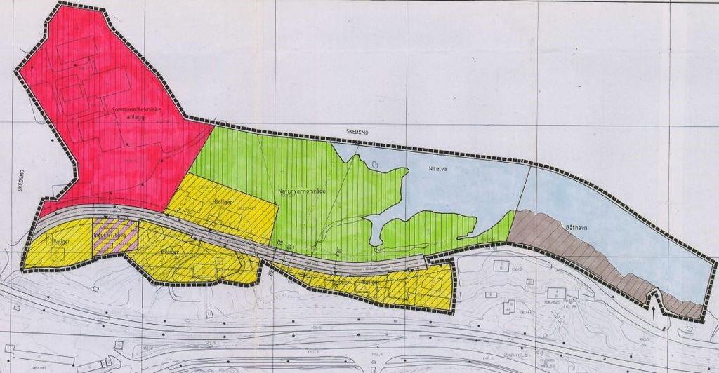 Utsnitt fra reguleringsplanbasen til Rælingen kommune Utsnittet over viser i vest del av reguleringsplan for Området ved Strandveien med eiendommer i Skedsmo og gnr/bnr 106/241 m.fl.