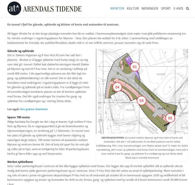 Tunnel til 75 millioner? Innkjøring for biler til parkeringshuset herfra gi færre biler opp og ned Vesterveien.