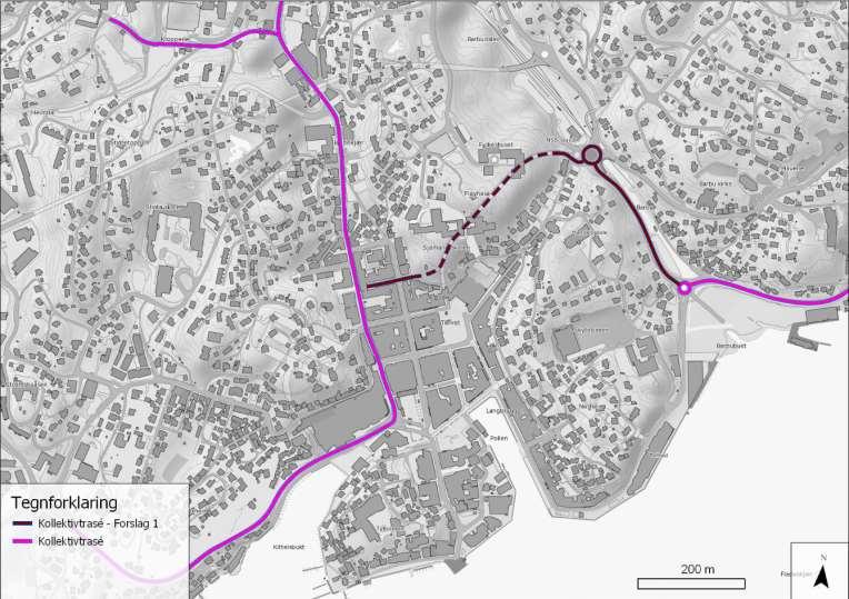 Forslag 1: Tunellprofilet må utvides for å få plass til toveis busstrafikk Tunnelinnslag i Hylleveien