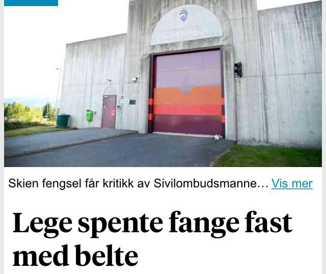 Faglig uavhengighet Helsepersonells rolle ved bruk av tvangsmidler; sikkerhetscelle og belteseng