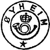 Poståpneriet ØYHEIM ble nedlagt 31.12.1963. Stempel nr.