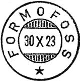 Underpostkontor fra 01.11.1973. Postkontor C fra 01.01.1977. Postkontoret 7880 FORMOFOSS ble nedlagt 01.06.