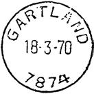 1943 GARTLAND Innsendt Registrert brukt fra Stempel nr.