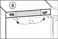 u Legg lukkedemperenheten til side. u Skru av lageret Fig. 7 (8), snu det 180 og skru det på igjen på motsatt side. Lag ev. skruehull eller bruk batteridrevet skrumaskin. 4.3.