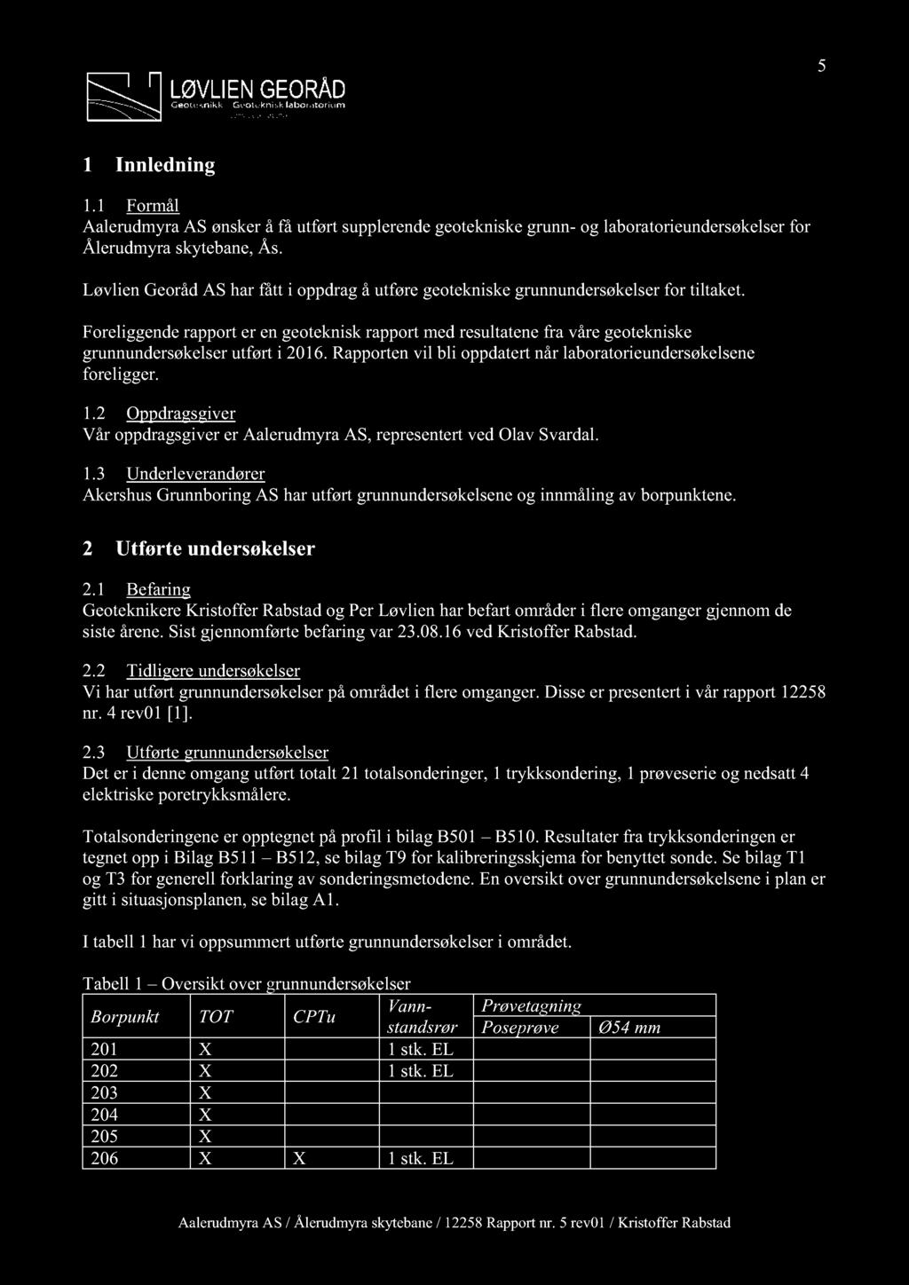 5 1 Innledning 1.1 Formål AalerudmyraAS ønskerå få utført supplerendegeotekniskegrunn- og laboratorieundersøkelser for Ålerudmyraskytebane,Ås.