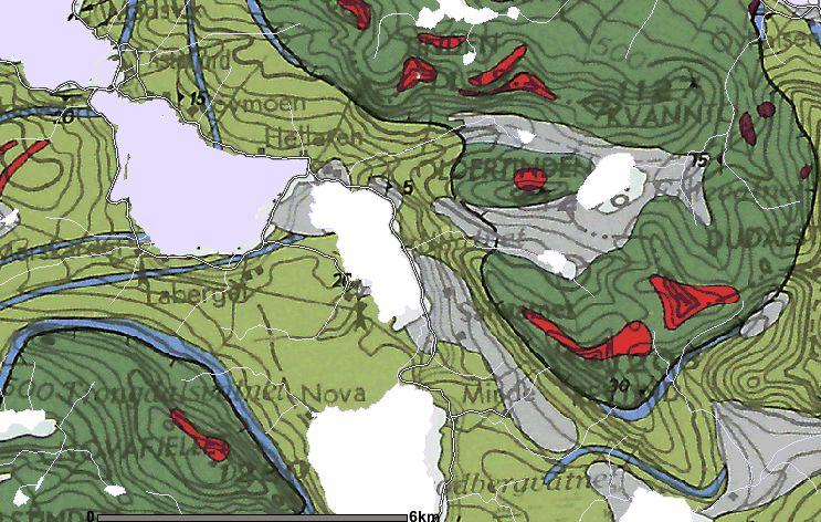 Ecofact rapport 110 Side 9 6.2 Naturgrunnlaget Berggrunn og sedimentforhold I henhold til NGU s berggrunnskart består berggrunnen i influensområdet hovedsakelig av ulike glimmerskifre. (Fig. 6).