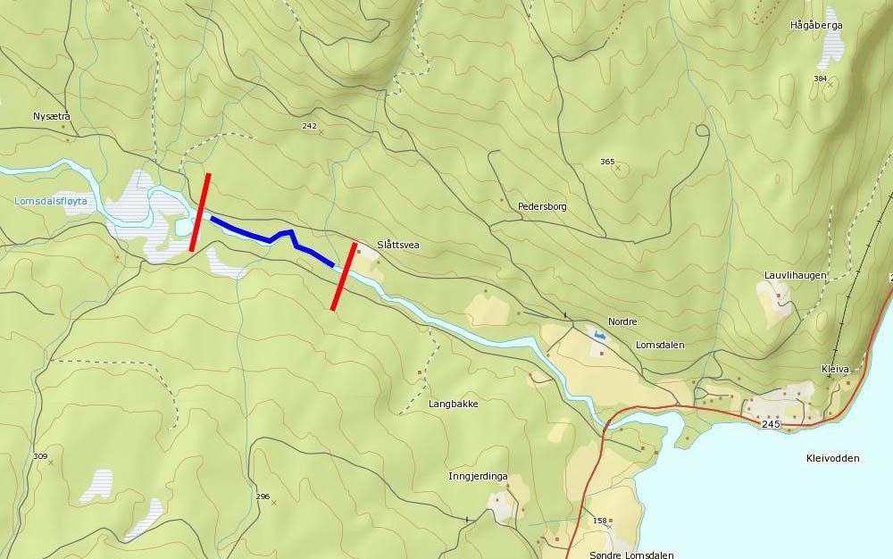 Lokalitet: Lomsdalselva Kommune: Søndre Land Dato: 6.10.2010 Undersøkt av: Geir Høitomt Beliggenhet: Lomsdalselva renner ut i Randsfjorden fra vest, ca.