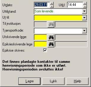 Uttilstand kommer automatisk opp med Som levende Ut til: