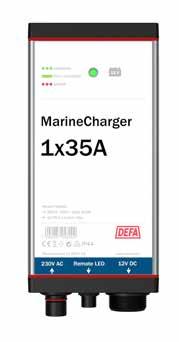 Disse må da bestilles i tillegg til selve laderen som kommer uten kabler. MarineCharger 1x35A Best.nr.