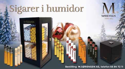 M. Sørensen AS Håndrullede Cubanske Sigarer. Liten humidor inneholder: totalt innkjøp kr.