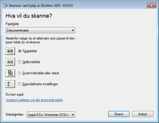 Skanne ved hjelp av datamaskinen WIA-driverinnstillinger 6 1 2 6 1 Papirkilde Du kan bare velge Dokumentmater.
