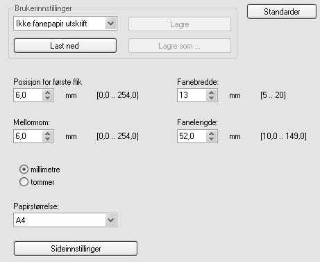 SKRIVE UT TEKST PÅ FANER PÅ FANEPAPIR (Faneutskrift) Denne funksjonen bruker du til å skrive ut tekst på faner på fanepapir.