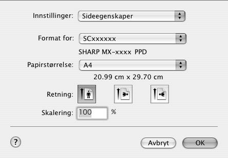 For installasjon av PPD filen og oppsett av skriverdriverinnstillingene, se Oppsett av programvare.
