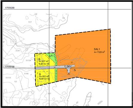 Planforslaget tilrettelegger for etablering av friluftsformål og offentlig småbåtanlegg nedenfor eksisterende boligområde.