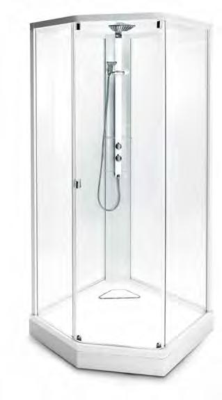 Showerama 8-5 90 x 90 cm, hvit/klart glass. H: 222 cm. Pris inkl.