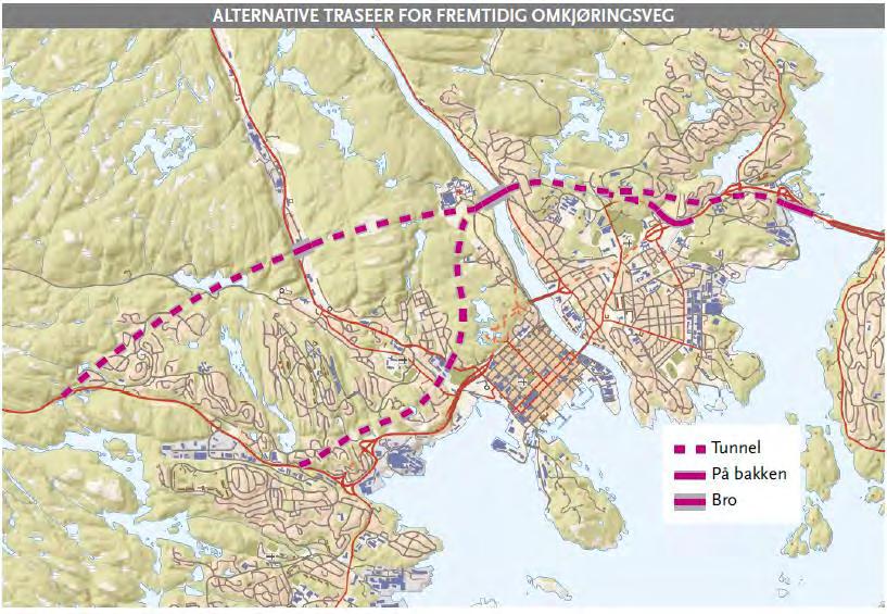 Kommuneplanlinja: Kommuneplanlinja Kommuneplanlinja holder ikke krav til kurvatur for kravene Statens vegvesen har gitt for en veg dimensjonert for 100km/t.
