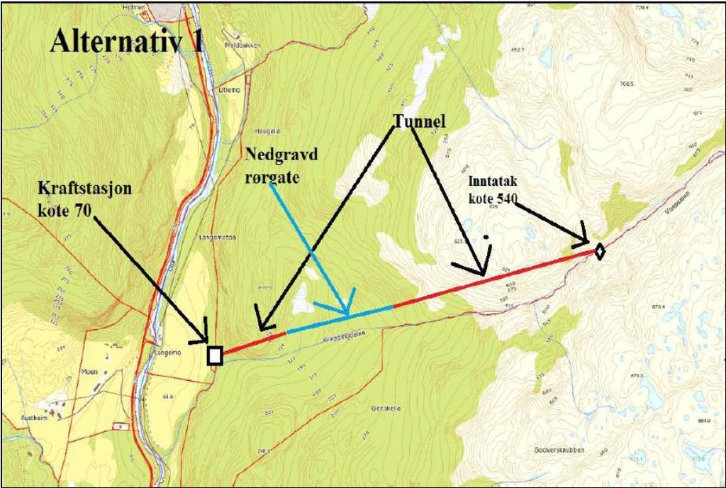 Side 5 Vannvei Vannveien vil bestå av to profilborede tunneler med nedgravd rørgate imellom.