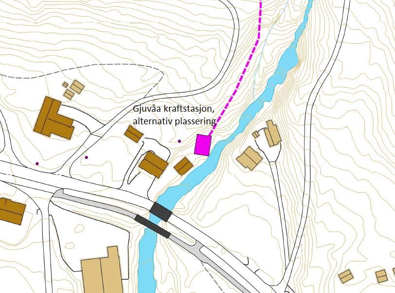 3.18 Ev. alternative utbyggingsløsninger Et alternativ som er vurdert er å plassere inntaket ca. 530 meter lenger oppstrøms i elva, omkring på kote 781.