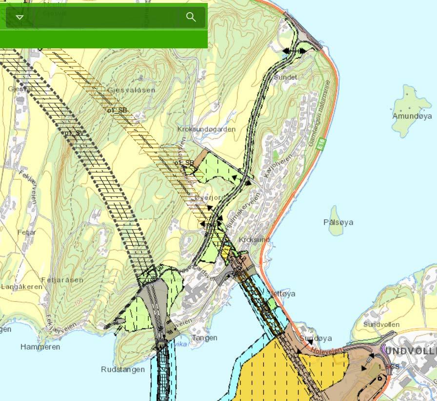 Kroksund Gjesvaldåsen Fra bruer til tunneler Anleggsområder og arkeologi Omlegging av