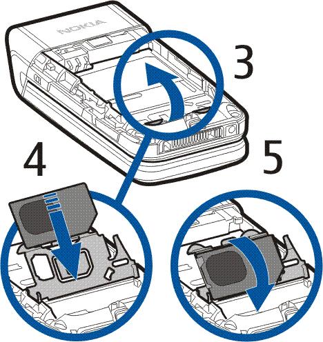 3. Plasser en fingernegl midt på SIM-kortholderen av metall. Deretter løfter du og åpner SIM-kortholderen. 4.