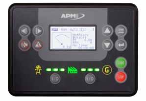 APM403 tilbyr følgende funksjoner: Målinger: Spenningsmåling and strømmåling kw/kwt/kva effektmålere Standard målere: volt og frekvens.