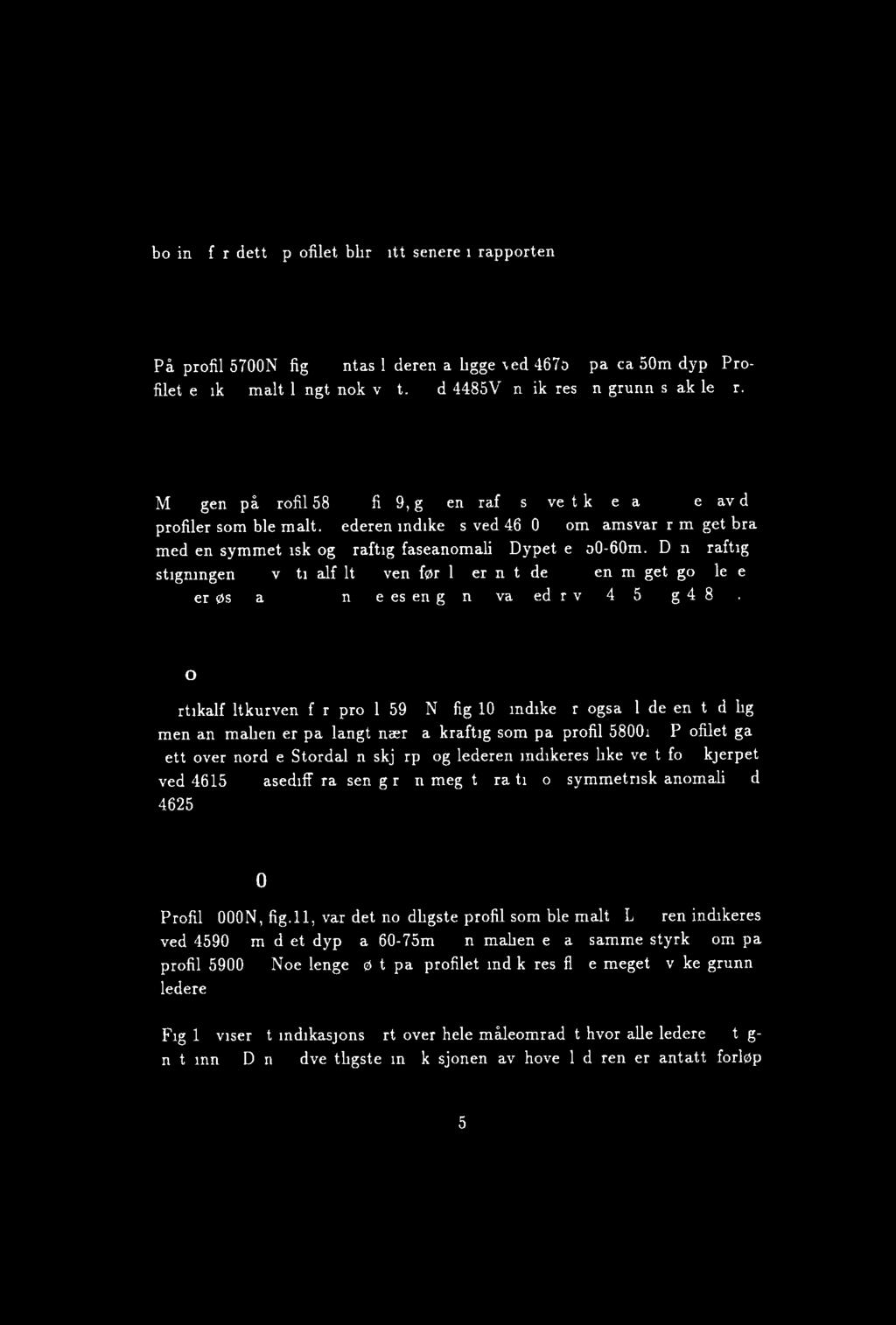 boring for dette profilet blir gitt senere i rapporten. Profil 5700N På profil 5700N fig.8 antas lederen å ligge ved 4675V på ca 50m dyp. Profilet er ikke målt langt nok vest.