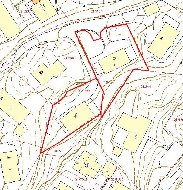 Figur 1: Teknisk kart over aktuelt område(www.bergenskart.no).