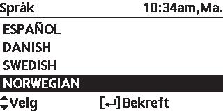 Meny Standardinnstilling Innstillinger / Alternativer for display 3.3 Baklys Angir varigheten for skjermens bakgrunnslys. 1 min 3.4 Baklysstyrke Angir lysstyrke for skjermens bakgrunnslys. 4 3.