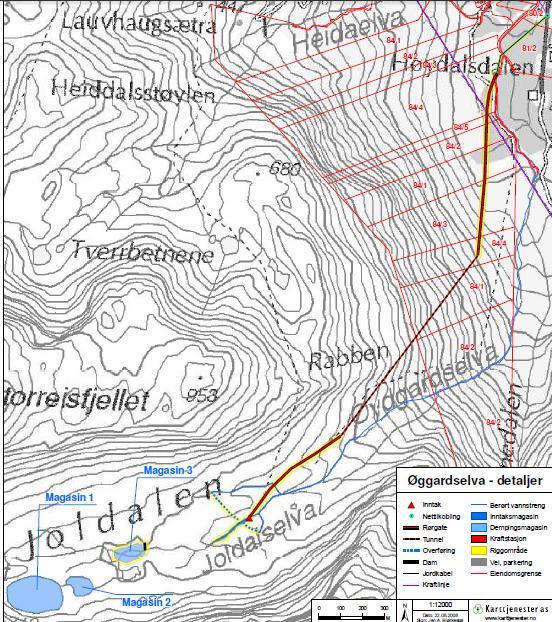 Høydalen kraftverk AS 30. oktober 2012 13 4.2 Øggardselva Øggardselva har sitt utspring i Joldalen, og er ei sideelv til Storelva.