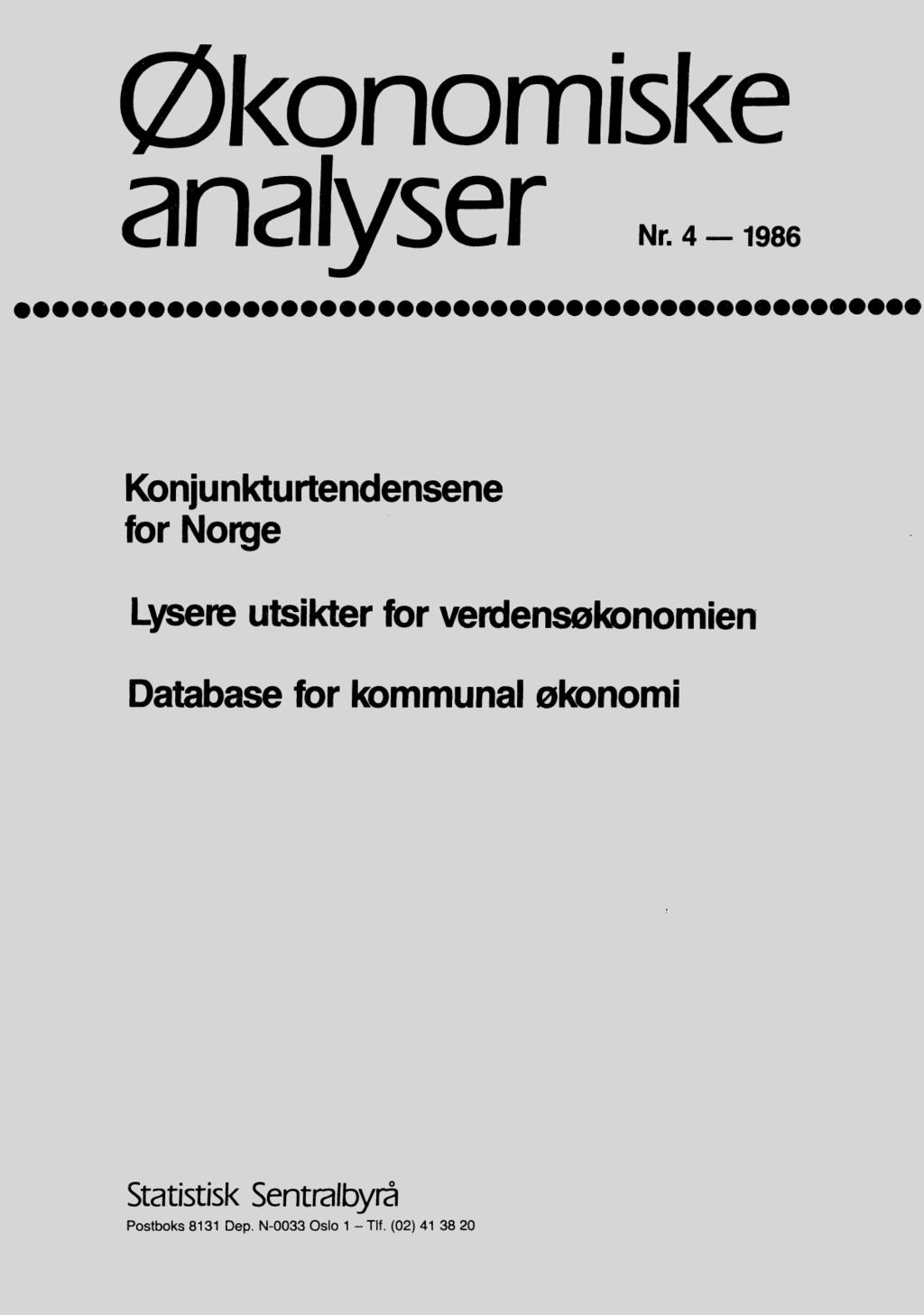 Økonomiske analyser Nr.