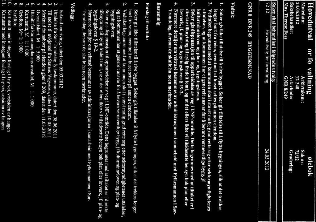 Saknr: 72/12 FRØYA KOMMUNE Hovedutvalg for forvaltning Motedato: 24.05.