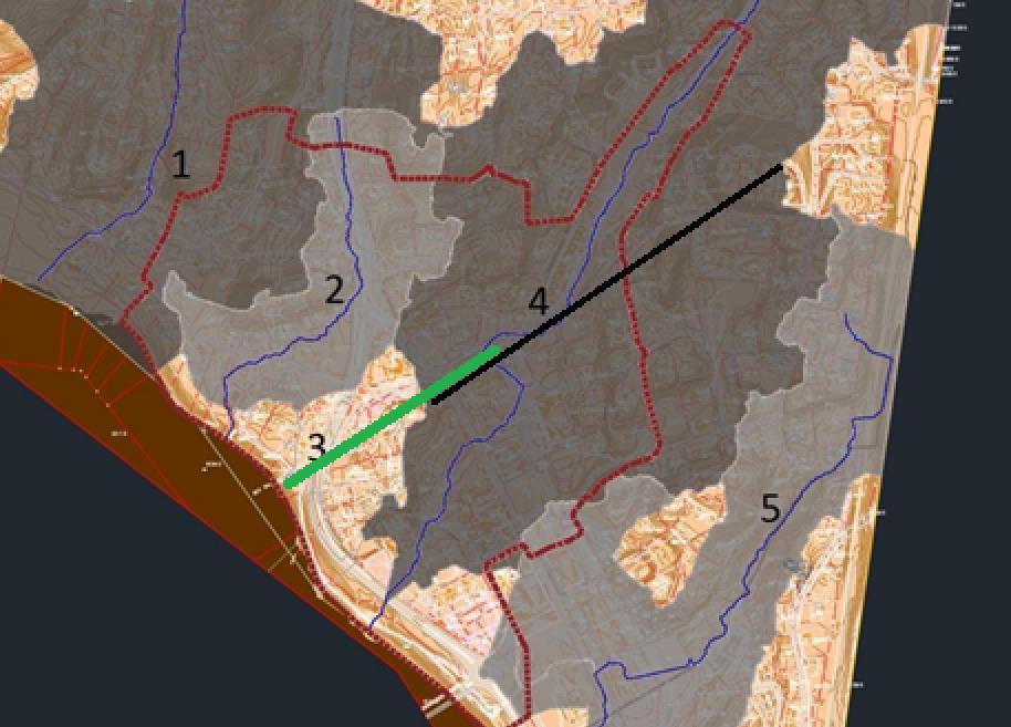 6 NOTAT OVERVANN Analysen av disse to ledninger er basert på mottatt ledningskart.