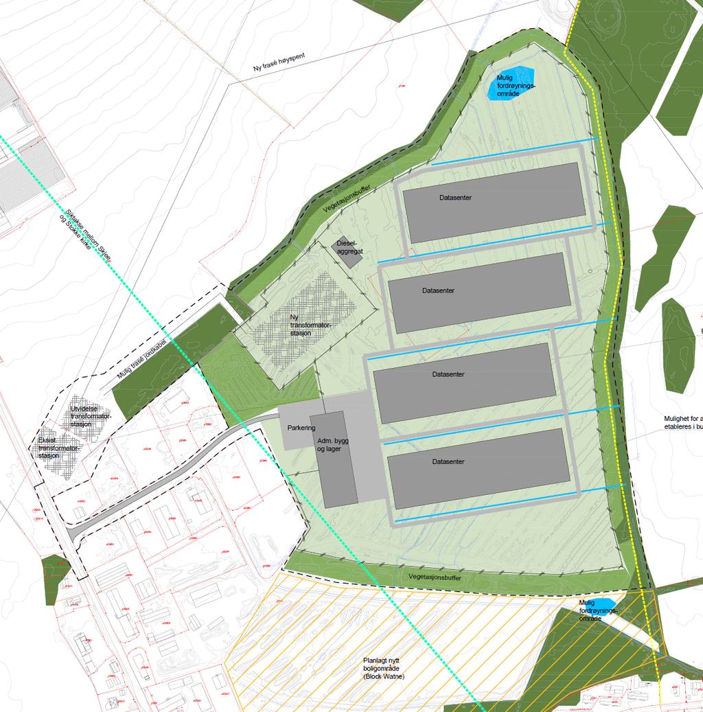 Bakgrunn Norconsult AS har på vegne av Statkraft AS utarbeidet reguleringsplan for etablering av nytt datasenter på Sundland i Sandefjord kommune. Tiltaket medfører at et område på ca.