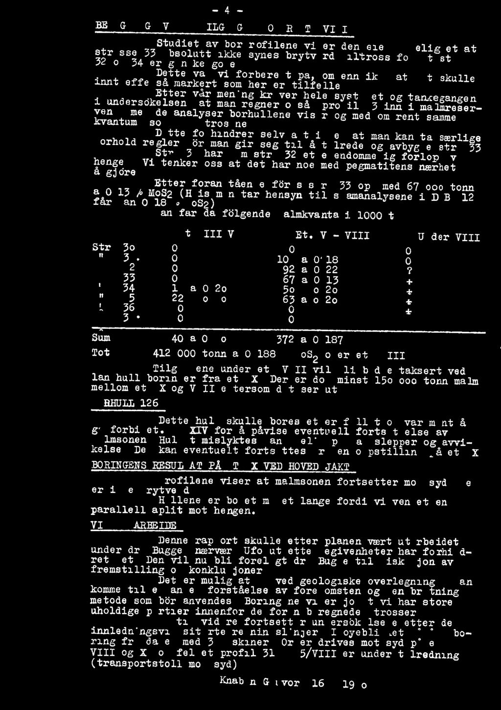 Etter vår mening krever hele systemet og tanke&anzen i undersdkelseneat man regner også profil 33 inn i malareser ven, med de analyser borhullene viser og med omtrent sanme kvantum som flainstrossne.