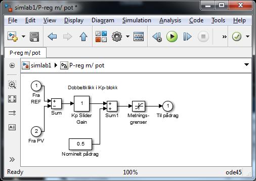 Oppgave 1 Kopier figuren din over til Word Mer om den ferdige modellen simlab1 Simlab1 inneholder flere ting som demonstrerer mulighetene i Simulink. a) Blokker og signal-linjer.