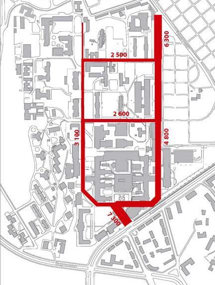 4. Trafikkforhold og kollektivtilbud Trafikkforhold ved Ullevål sykehus Biltrafikk Sykehusområdet i Kirkeveien har to adkomster, med sin primære adkomst fra Ring 2.