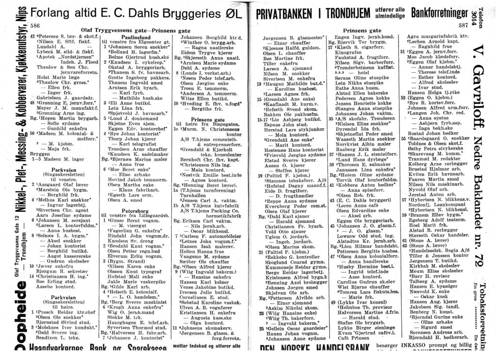 jf Frlng lfid E. C. Dhls Bryggenes ØL Cr C e M- XI '3 586 4 "Petersen S. lær- & skt.f. 'Nilsen E. Sftf. fiskf. Lundhl A. Lybeck M. sild- & fiskf. 'Aptek,,Nrdstjernen" Indeh. J. Fld Thulw & Søn Chr.