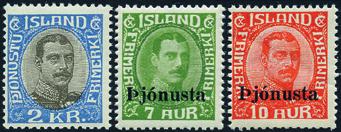 Postfrisk. Meget sjeldent merke. Island Best.nr.: 7075 Tjenestemerker 1876/1922.