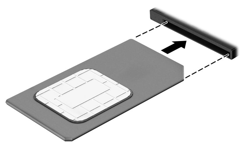 Følg denne fremgangsmåten når du skal sette inn et SIM-kort: 1. Slå datamaskinen av ved hjelp av Avslutt-kommandoen. 2. Lukk skjermen. 3.