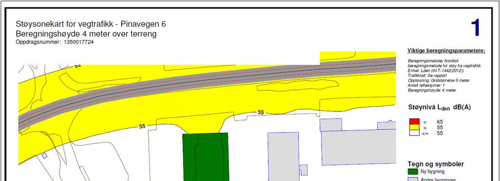 10 (12) STØYUTREDNING 5. RESULTATER 5.1 Støysonekart Resultatene er presentert i form av støysonekart med grenseverdier for rød, gul og hvit sone som gjelder for vegtrafikk.