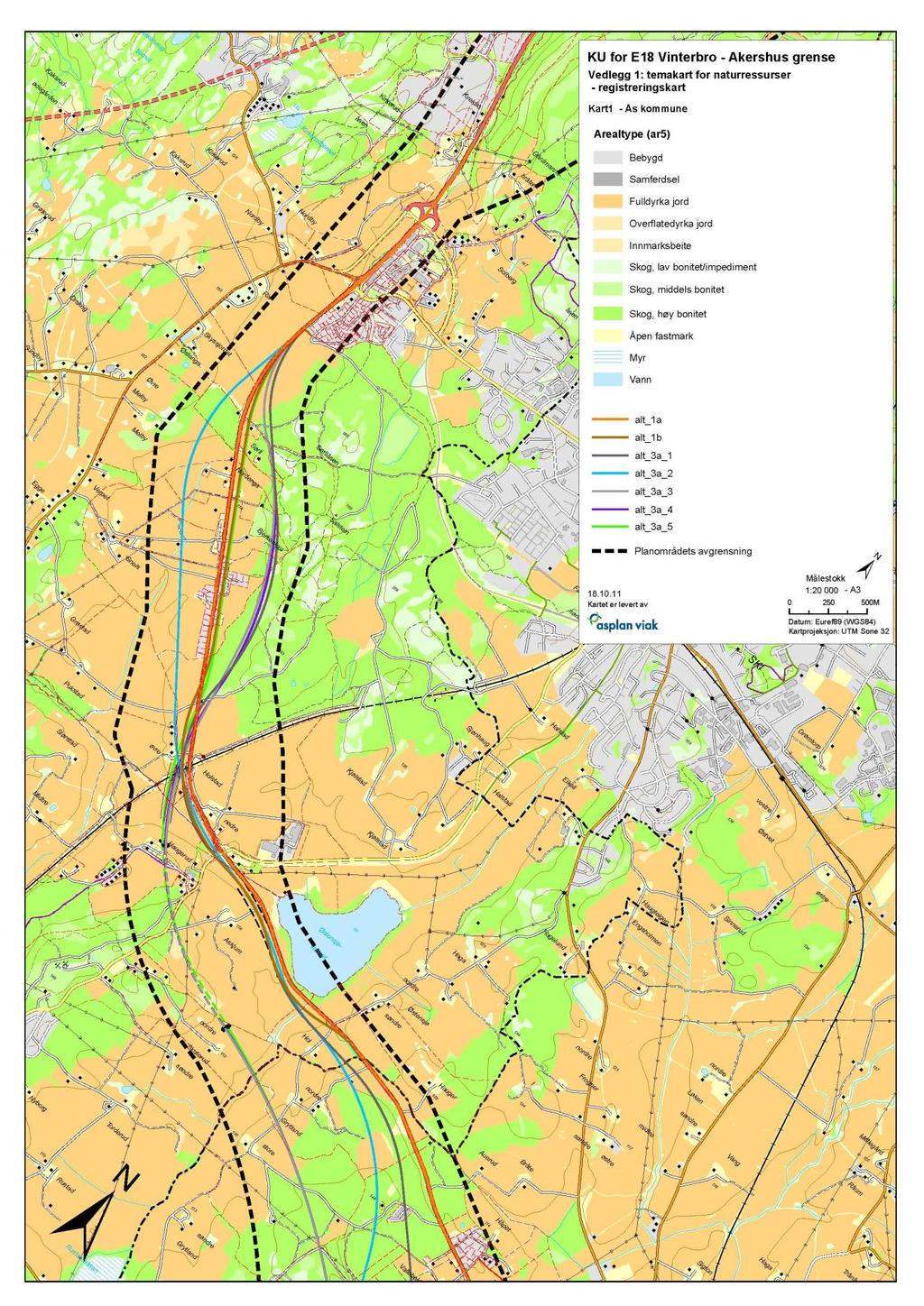 Kommunedelplan E18 Akershus grense Vinterbro.