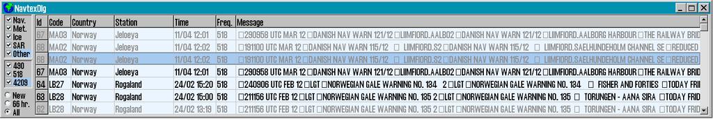 Page 108 TECDIS Manual Meldingstyper Navigasjonsadvarsler Meteorologiske