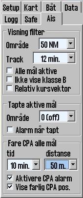 Page 36 TECDIS Manual 3.5 AIS Meny 3.5.1 Visning filter 3.5.1.1 Område AIS mål utenfor spesifisert område filtreres fra kartbildet. 3.5.1.2 Track Track spesifiserer lengde på AIS målenes slepestrek i minutter.