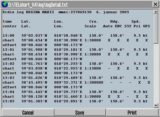 Page 40 TECDIS Manual DR fix knappen er aktiv og valgbar hvis L.O.P. funksjonalitet var brukt for å fastsette posisjon den valgte datoen.